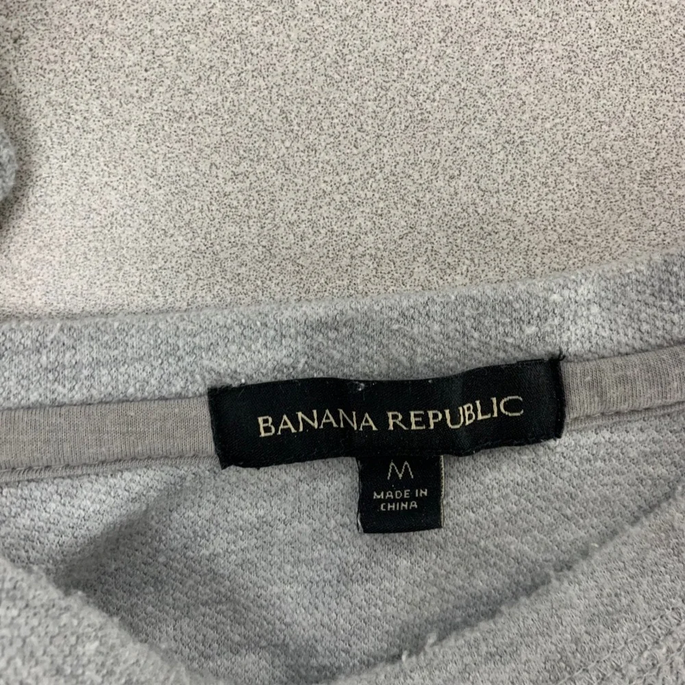 Banana‎ Republic Sweatshirt Mens Medium Gray Long Sleeve Thermal Texture